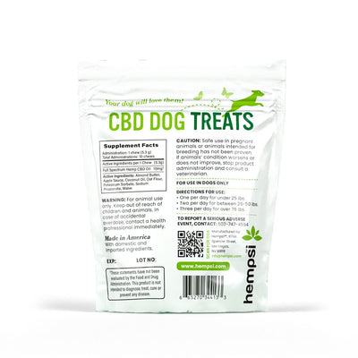 Full Spectrum CBD Dog Treats | 5 mg CBD (per serving) - 5 Count - Hempsi