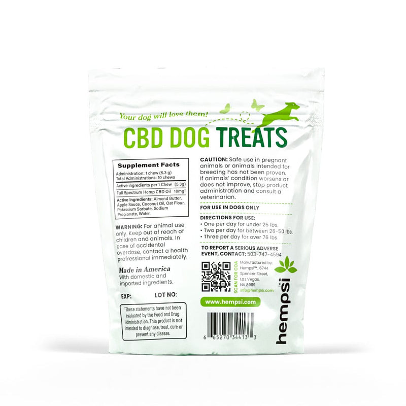 Full Spectrum CBD Dog Treats | 5 mg CBD (per serving) - 5 Count - Hempsi
